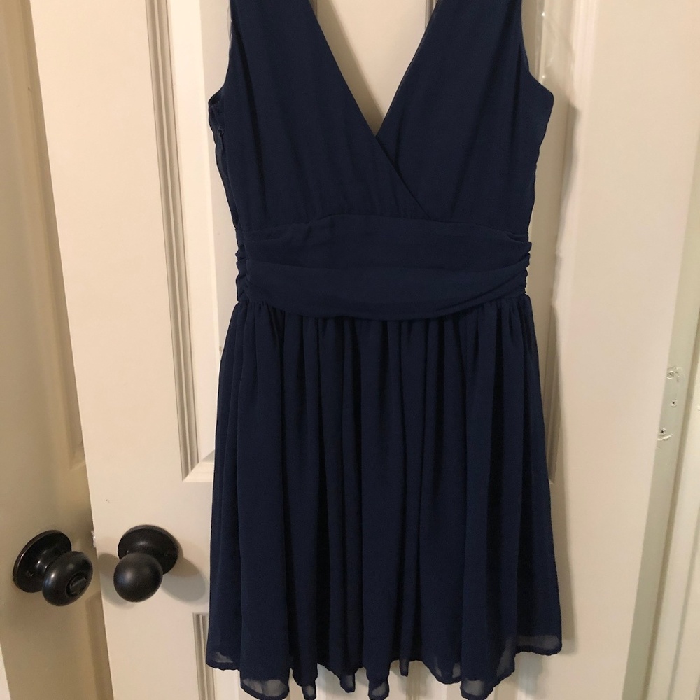 Charlotte Russe Navy Chiffon Dress